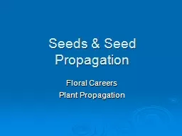 Seeds & Seed Propagation