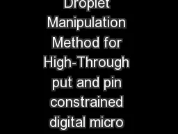 A Cross-Referencing-Based Droplet Manipulation Method for High-Through put and pin constrained