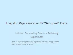 Logistic Regression with “Grouped” Data