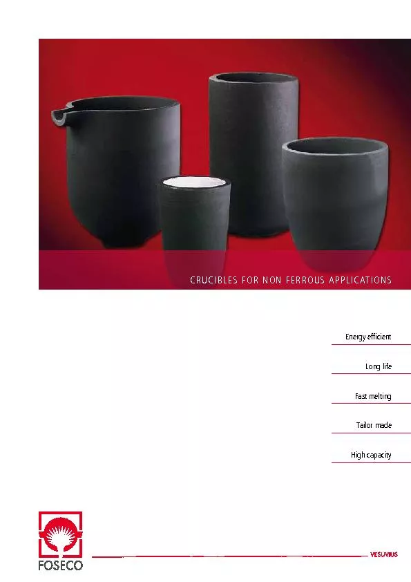 Crucibles for non ferrous applications