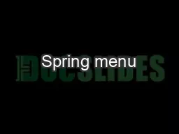 Spring menu