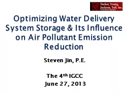 Optimizing Water Delivery System Storage & Its Influenc