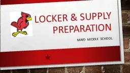 Locker & Supply Preparation