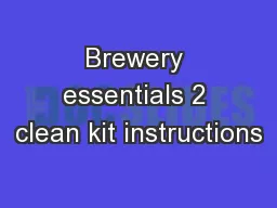 Brewery essentials 2 clean kit instructions
