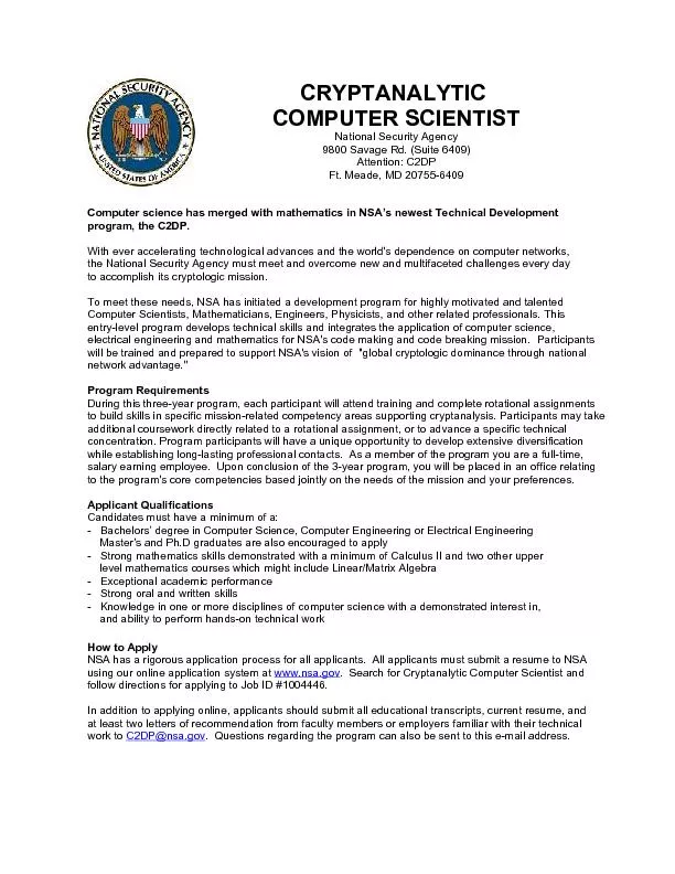 Cryptanalytic computer scientist