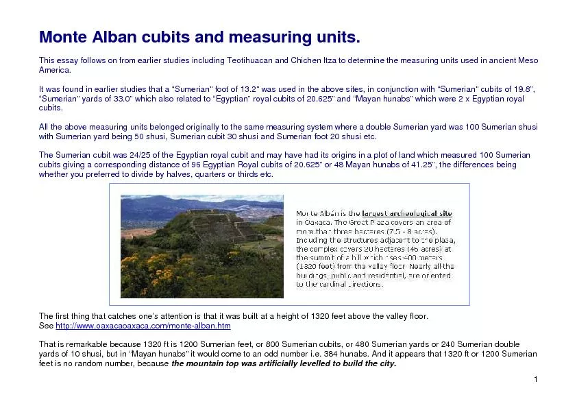 Monte Alban cubits and measuring units