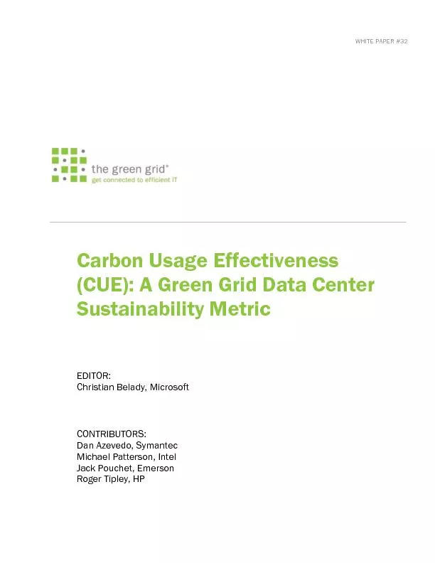 A green grid data center sustainability metric