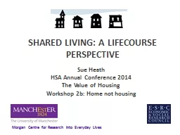 SHARED LIVING: A LIFECOURSE PERSPECTIVE