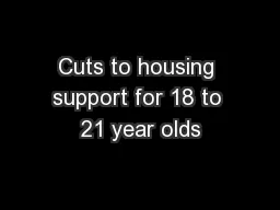 Cuts to housing support for 18 to 21 year olds