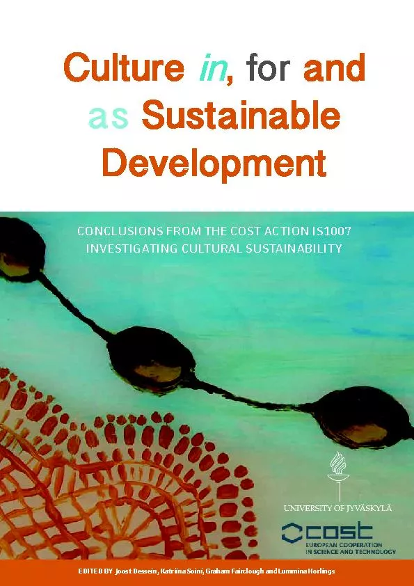 Culture in for and as sustainable development
