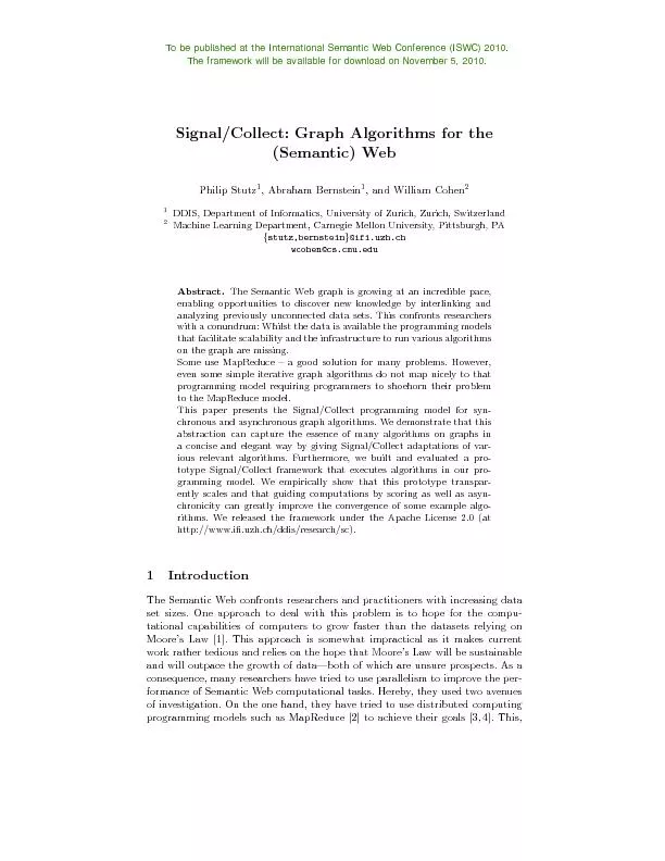 Signal collect group algorithms for the web