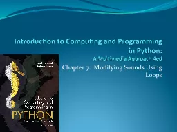 Introduction to Computing and Programming in Python:
