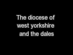 The diocese of west yorkshire and the dales