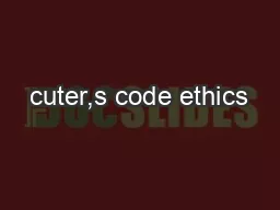 cuter,s code ethics