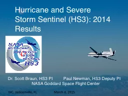 Hurricane and Severe Storm Sentinel (HS3): 2014 Results