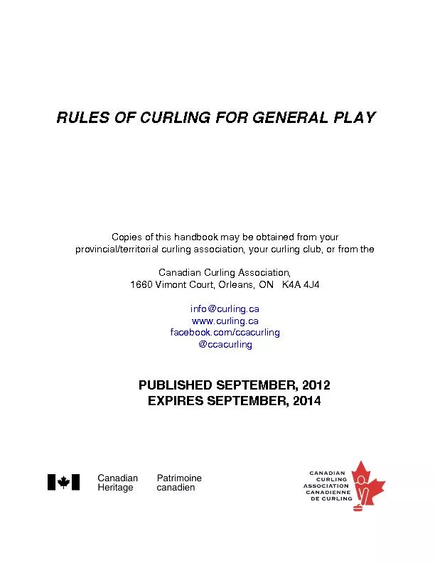 Rules of curling for general play