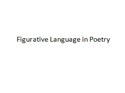 Figurative Language in Poetry