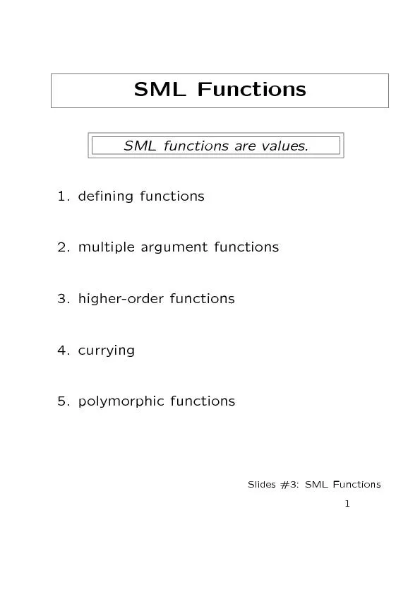 SML function are values