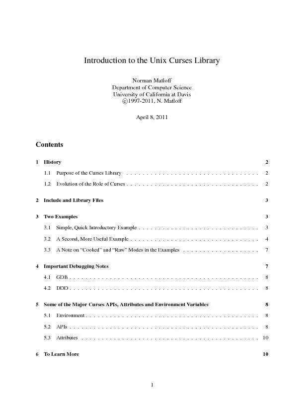 Introduction to the Unix curses library