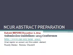 NCUR ABSTRACT PREPARATION