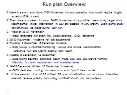 1 Run plan Overview