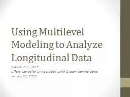 Using Multilevel Modeling to Analyze Longitudinal Data