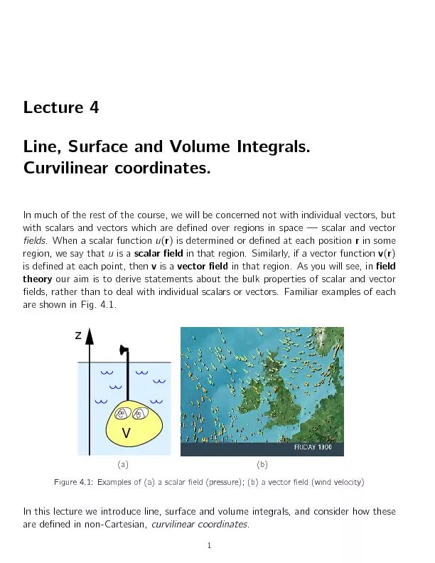Line surface and volume integrals curvilinear coordinates