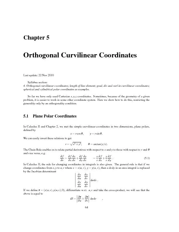 Orthogonal curvilinear  coordinates