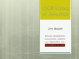 OCR Looks at Athletics