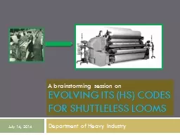 Evolving ITS (HS) Codes for Shuttleless Looms