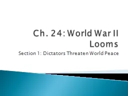 Ch. 24: World War II Looms