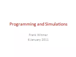Programming and Simulations
