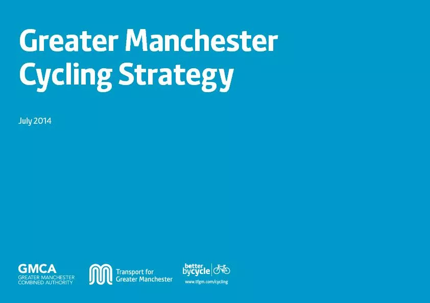 Greater  Manchester Cycling  Strategy