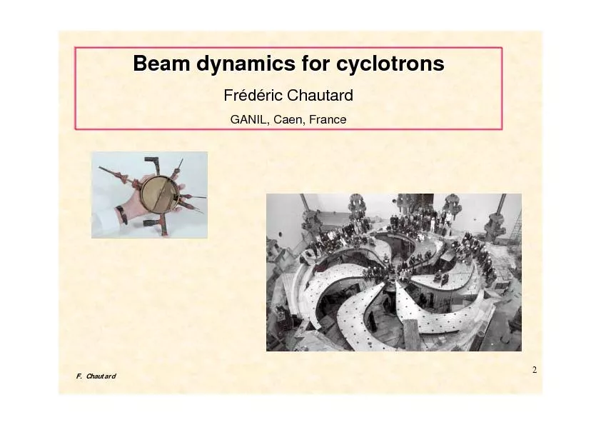 Beam dynamics for cyclotronsBeam dynamics for cyclotronsFrFr
