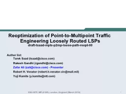 Reoptimization of Point-to-Multipoint Traffic