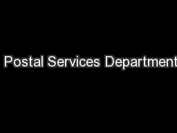  Postal Services Department