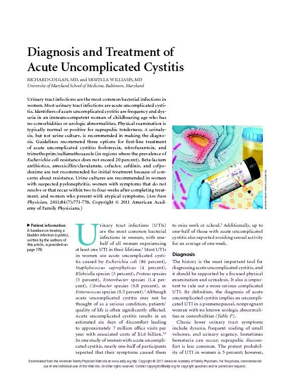 Diagnosis and treatment of acute uncomplicated cystitis