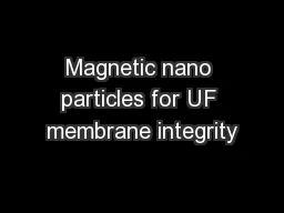 Magnetic nano particles for UF membrane integrity