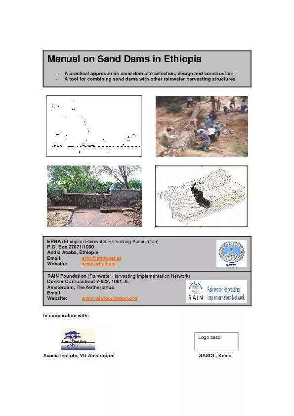Manual on sand dams in ethiopia