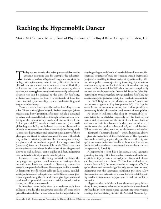 Teaching the hyper mobile dancer