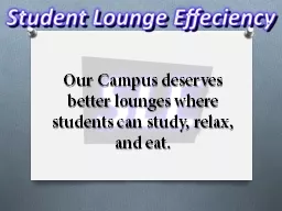 Our Campus deserves better lounges where students can study