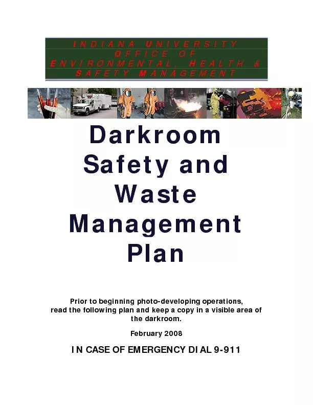 Darkroom safety and waste management plan