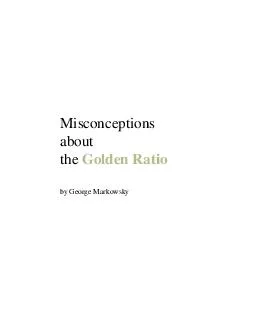 Misconceptions about the Golden Ratio by George Markowsky