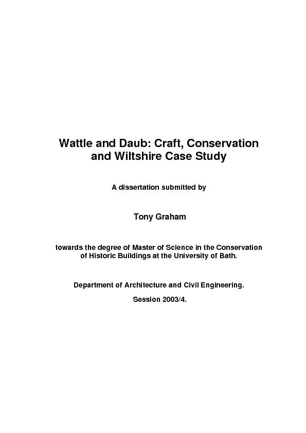 Wattle and Daub: Craft, Conservation and Wiltshire Case Study  A disse
