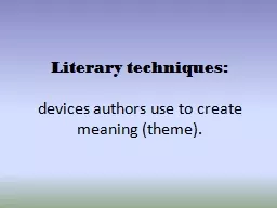 Literary techniques: