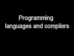 Programming languages and compilers