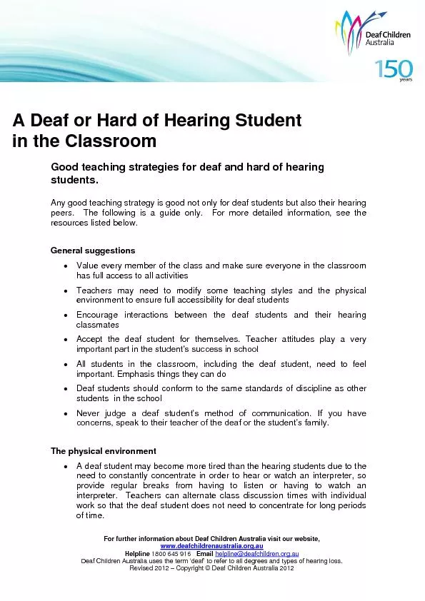 A deaf or hard of hearing student in the classroom
