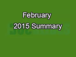 February 2015 Summary
