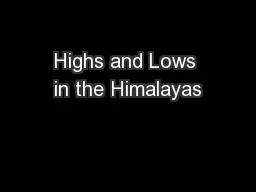 Highs and Lows in the Himalayas