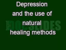 Depression and the use of natural healing methods